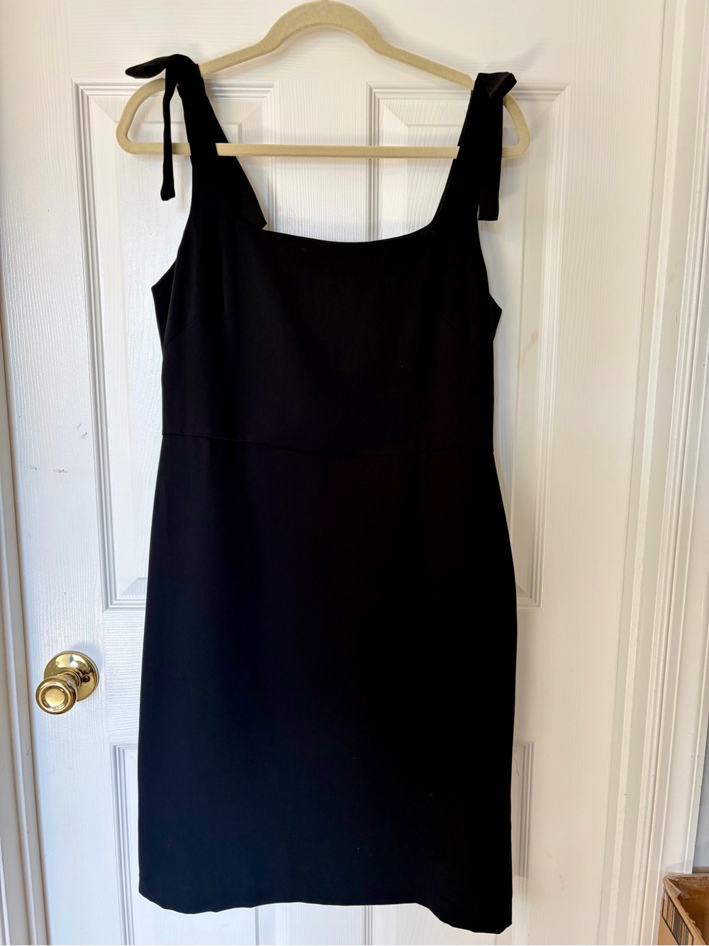 Ann Taylor Black Tie-Shoulder Mini Dress